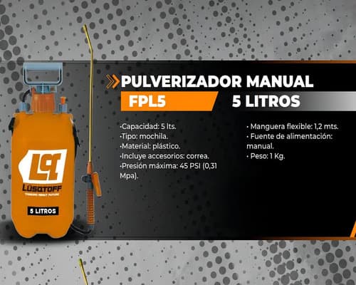 Fumigador Pulverizador Presion 5l Lusqtoff Fpl5 Profesional Naranja