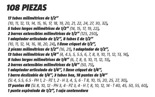 Kit Set Herramientas Tubos/puntas Kroner 108 Pza + Gorro Color Verde Lima
