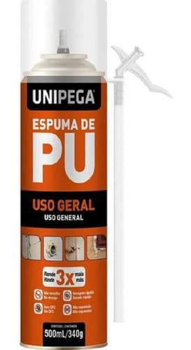 Espuma Expansiva Poliuretano Unipega 500ml Secado Rápido Aislamiento