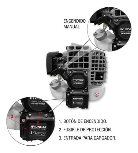 Desmalezadora Hyundai 52cc E-start Arranque Electrico