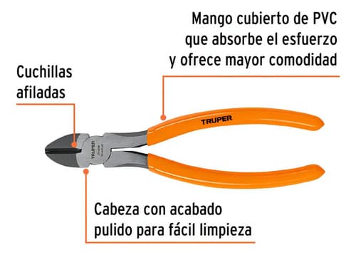Pinza Corte Diagonal 7'' Truper 17313