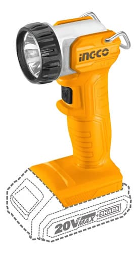 Linterna 20v A Bateria 270 Lumens Ingco Cwli2038 Blanco Amarillo
