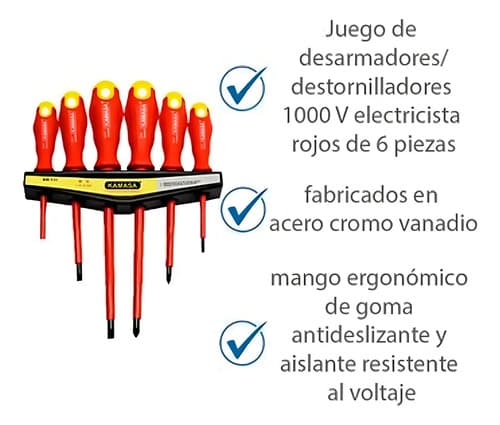 Set / Juego 6 Destornilladores Electricista
