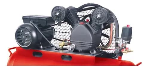 Compresor 4hp Equus 200 Lts A Correa, 24 Meses Garantia Rojo 220v Monofásica