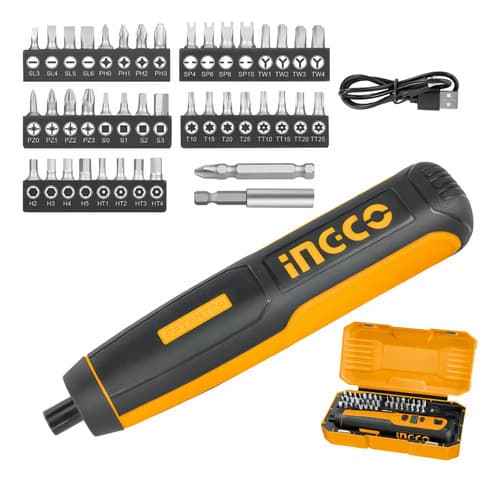 Destornillador Ingco 1/4 4 V Con Batería De Iones De Litio Cyber Yellow
