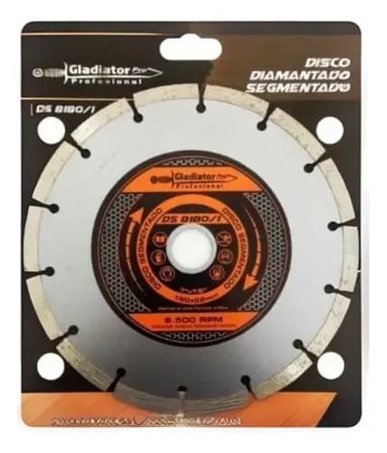 Discos Diamantados Segmentados 180mm Gladiator Gris
