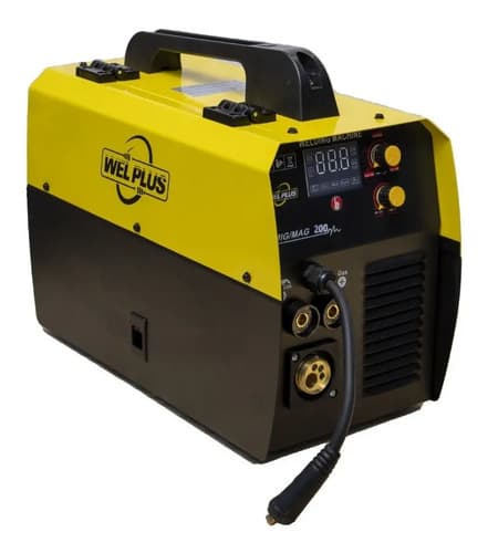 Soldadora Inverter Mig/mma/tig 200a + Careta Fotosensible Amarillo Y Negro