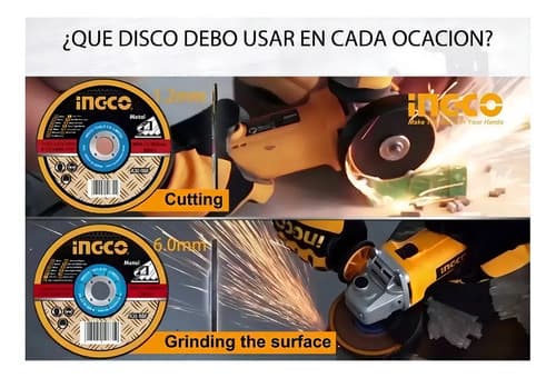 Amoladora Angular Ingco 9 Pulgadas 230mm 2200w Profesional Amarillo 50 Hz/60 Hz