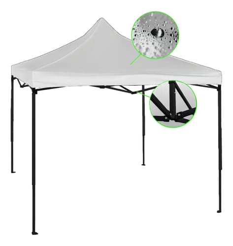 Toldo Jardín Y Exterior Plegable De Lona 2x2m Color Blanco Blanco