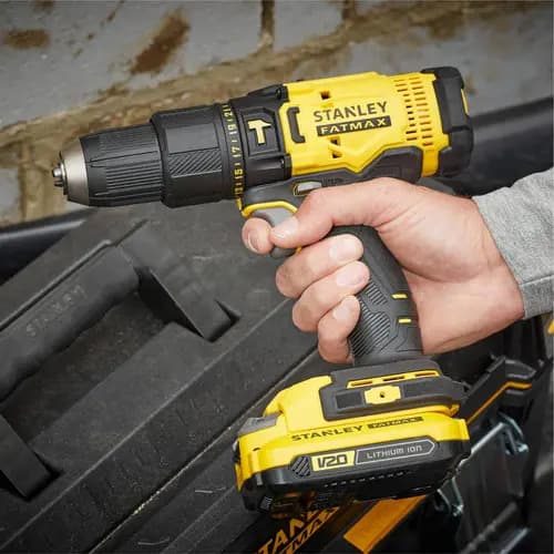 Kit Taladro Percutor 20v+2 Bats+maleta Stanley Scd711c2k-b2 Color Amarillo/negro
