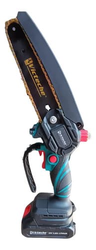 Mini Motosierra A Batería 24v 2.6ah Con Maletín Victeche Azul Petróleo
