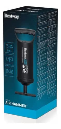 Inflador Manual Portátil Bestway 62002 Para Camping, Doméstico, Hogar Color Negro 4psi