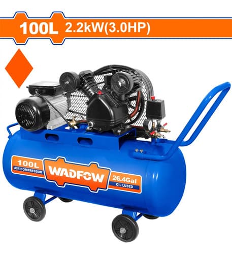 Compresor De Aire 100 Litros 3hp A Correa Excelente Calidad Azul Marino 220v Monofásica