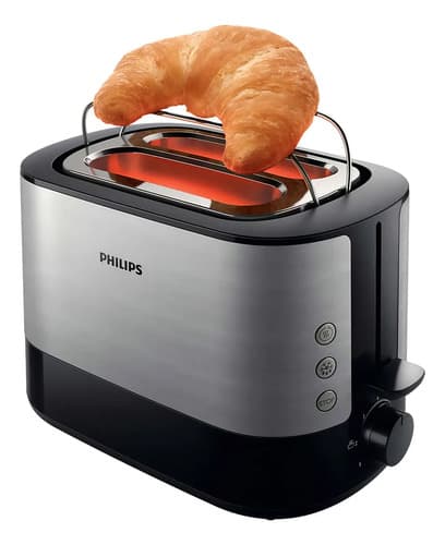 Tostadora Philips Hd2637/90 Viva Collection Color Inoxidable Y Negro