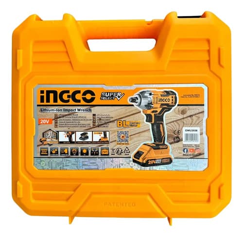 Llave De Impacto Ingco Ciwli2038 Inalámbrica 1/2 300nm Color Amarillo Frecuencia 50 Hz