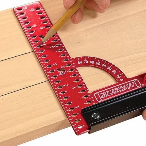 Escuadra Carpentería Milescraft Aluminio 15cm Modelo 8459 Con Bisel Rojo
