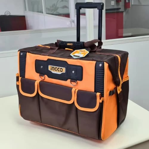 Bolsa De Herramientas Reforzada Ingco Con Ruedas Amarillo