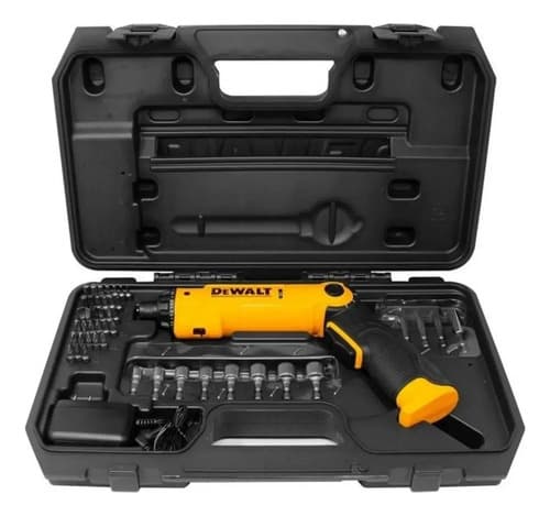 Kit Atornillador Pivot Dw 8v+45 + Puntas + Adaptador Maleta Amarillo 50hz/60hz