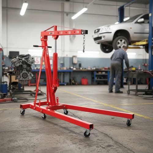 Pluma Hidráulica Plegable 2 Toneladas Hessen Pro Rojo
