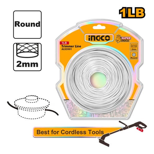 Carretel Tanza Para Desmalezadora 2.0mm Ingco Als2001 Blanco
