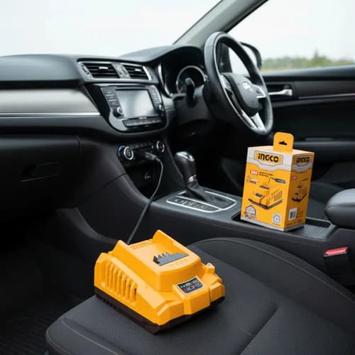 Cargador De Bateria 20v Ingco Para El Cenicero Del Auto