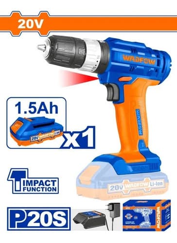 Taladro C/ Percutor Atornillador 20v P20s Wadfow Wcdp521 Azul