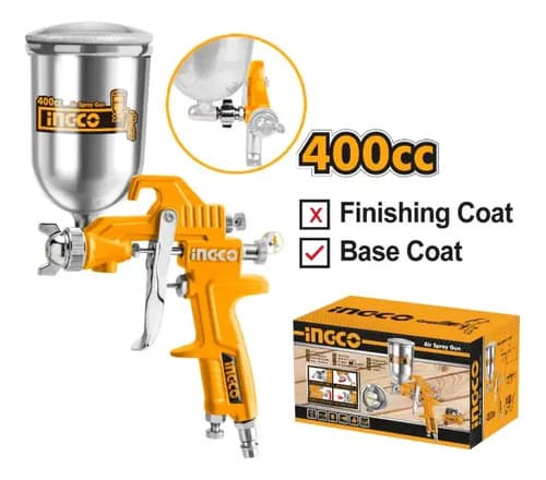 Pistola Neumática Ingco De Gravedad Para Pintar 400cc