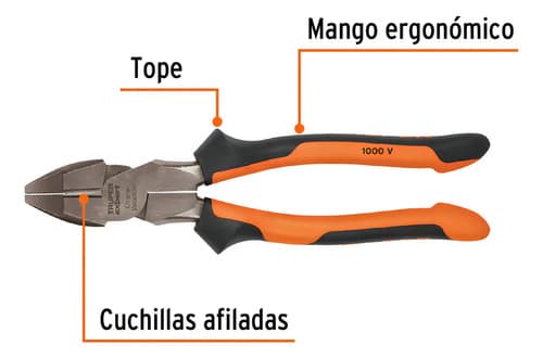 Alicate Profesional Electricista 1000v Uso Rudo 9'' Truper