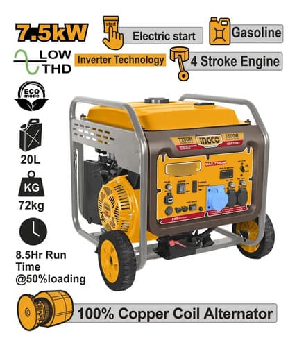 Generador A Gasolina Inverter 7.5kw Ingco Geif75001