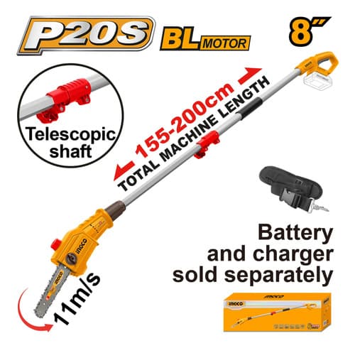 Motosierra De Altura 20v 8  Sin Bat Sin Carg Ingco Psli2028 Naranja Claro