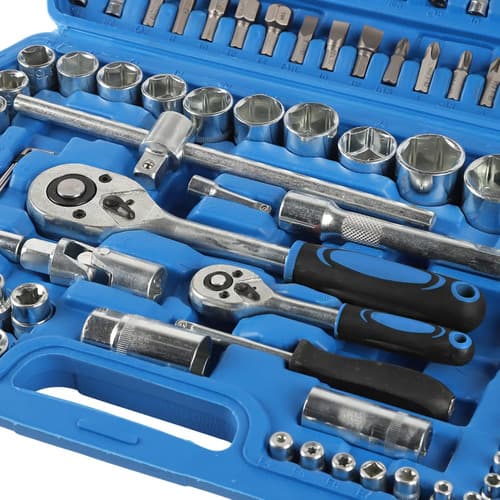 Set De Herramientas 108 Piezas Llaves Tubo Y Puntas Azul