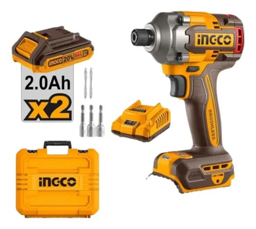 Llave De Impacto Ingco Cirli2028 Con Accesorios Naranja