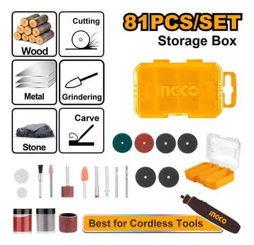 Set 81pcs Accesorios Para Mini Torno Akmg8081 Ingco Frecuencia 50hz/60hz Potencia 0 W
