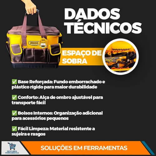 Bolsa Ingco Htbg10 Con Fondo Reforzado, 20 Kg, 16 Polos, Color Naranja