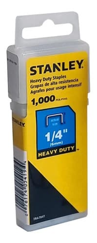 Grapa 1/4 6mm Uso Pesado T50 5.000 Un Grapadora Stanley