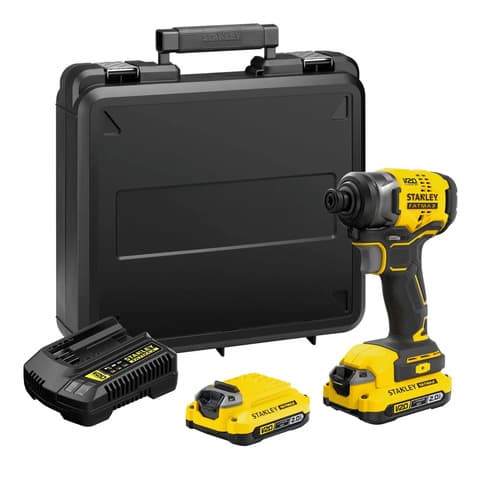 Kit Atornillador De Impacto V20 Fatmax Stanley Sbi810d2k-b2 Amarillo