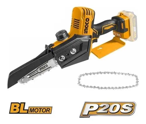 Mini Motosierra A Bateria P20s Ingco Cgsli2068 Anaranjado