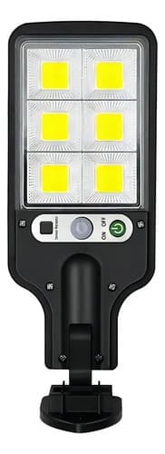Foco Solar Exterior Con Sensor Y Foto Célula 6 Luces Negro