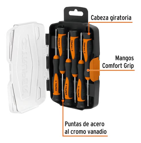 Juego De Destornillador De Precisión 6 Piezas Truper 14156