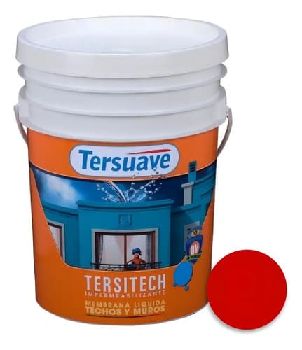 Pintura Membrana Techos Tersitech 20 Kg Ambito Color Rojo Semimate