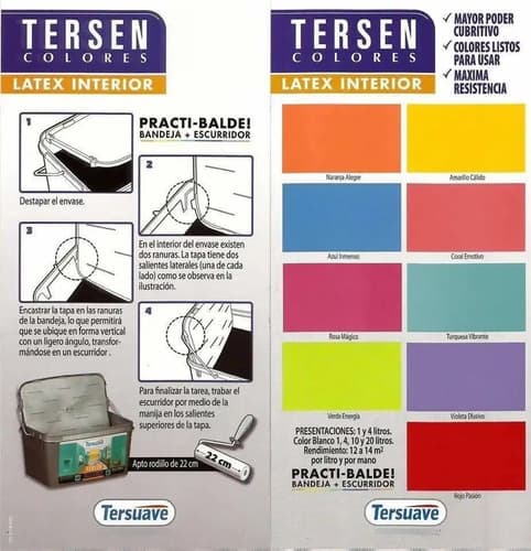 Látex Interior Color Mate Tersen Antihongo Tersuave 1 Lts Color Turquesa