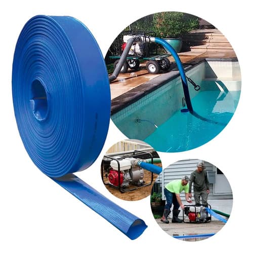 Manguera Plana De Pvc Generac Azul De 100 M