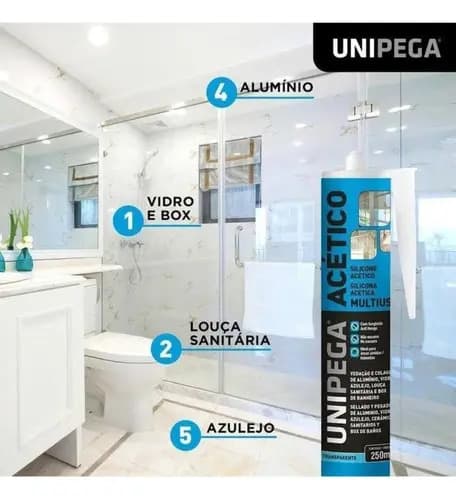 Adhesivo Sellador Incoloro De Silicona Multipropósito Para Sellado Unipega