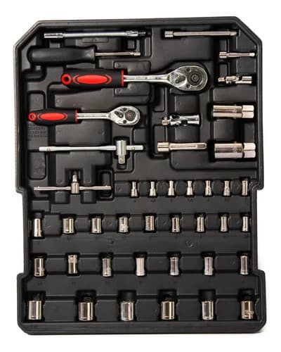 Carro Mesa Porta Herramientas Gabinete Con 130 Accesorios Negro