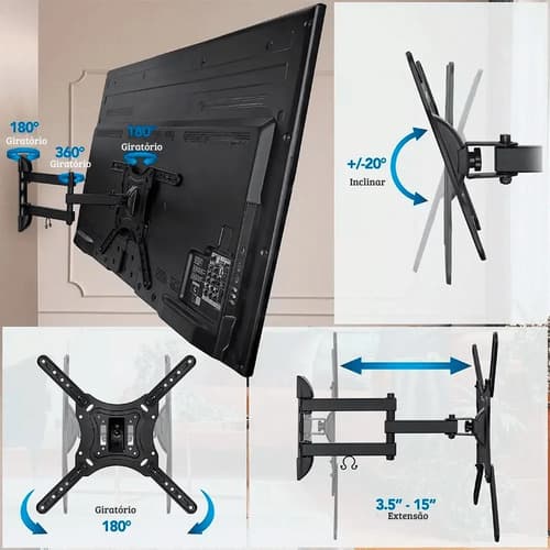 Soporte De Tv Lcd Led Triarticulado 16 32 40 42 47 50 55