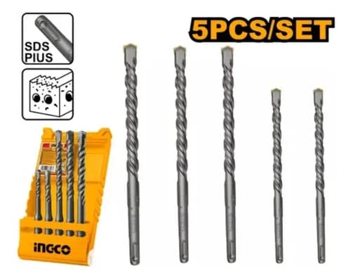 Set Brocas Sds Plus Para Concreto 5 Piezas Industrial 6-12mm