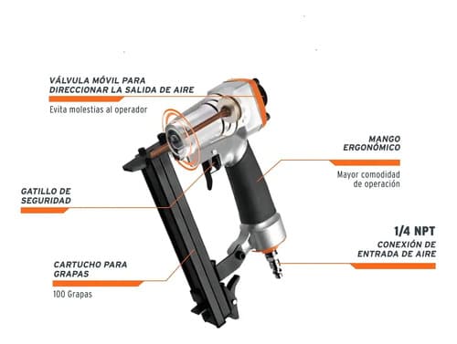 Engrapadora Neumatica 3/8 Para Grapa Calibre 22 Truper 13177 Inmediato