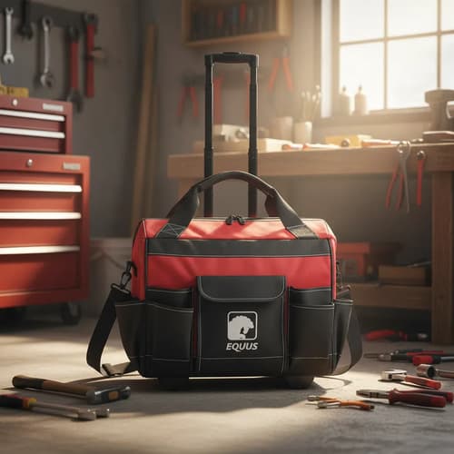 Bolso Para Herramientas Con Ruedas Y 19 Compartimentos Equus Negro