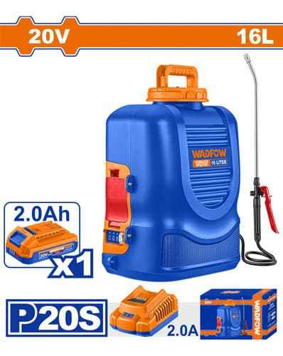Pulverizador Fumigador Tipo Mochila 5 Bar 16lts 20v Wadfow Azul/naranja