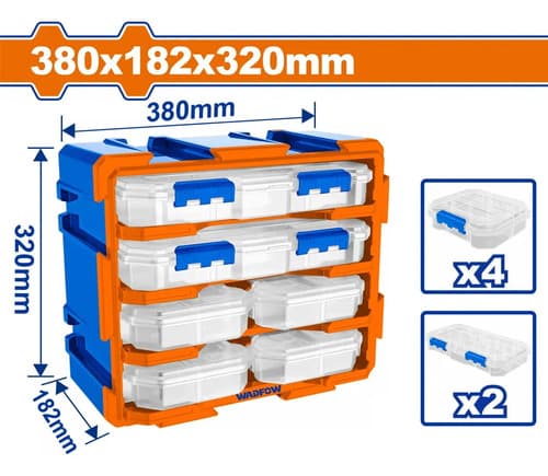 Gavetero Organizador Plastico 6 Cajones Cajonera Azul